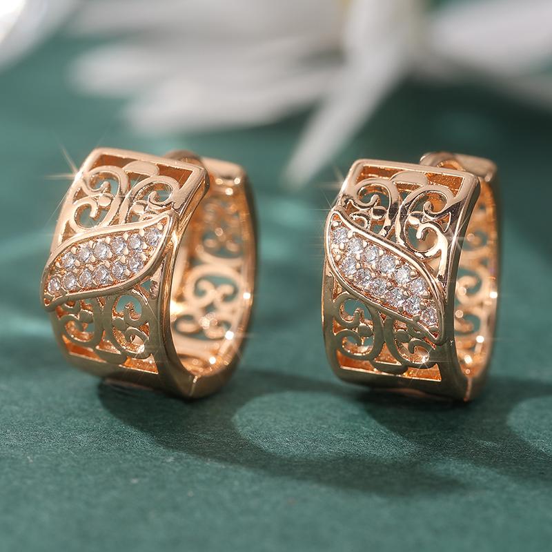 Роскошные полые серьги-кольца из синтетического циркона, ручной работы, для женщин, элегантные, изысканные, свадебные, праздничные, аксессуары, изделия ручной работы