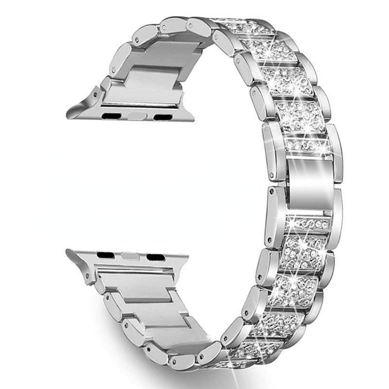 Ремешок с бриллиантами для Apple Watch Band 40 мм, 45 мм, 44 мм, 41 мм, 42 мм, 38 мм, металлический ремень для Iwatch Ultra, 49 мм, серии 8, 7 SE, 6, 5, 4, женский браслет