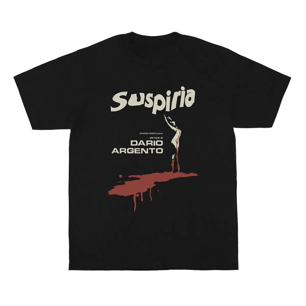 Футболка Suspiria Дарио Ардженто Смерть Хоррор Фильм Поклонение Рассвет Черный Короткий Рукав Мужская женская С принтом Повседневная Оверсайз Футболка