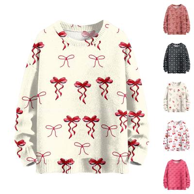 Счастливые толстовки для женщин вязаный свитер симпатичная рубашка осенний круглый вырез пуловер топы