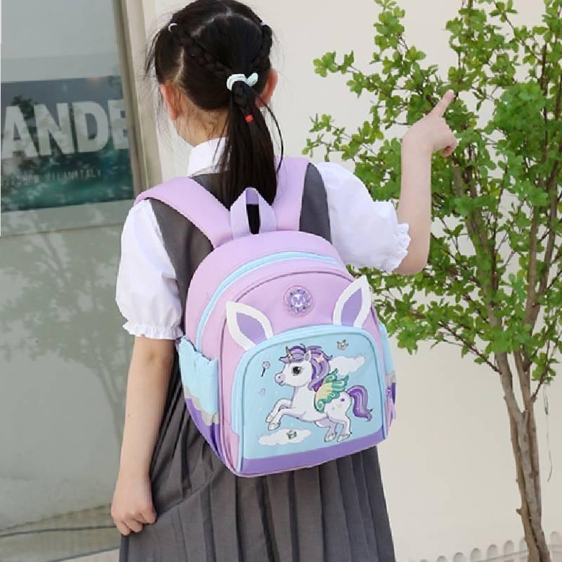 Cute Cartoon Design Kids Backpack Nylon Material For Boys And Girls School Bag