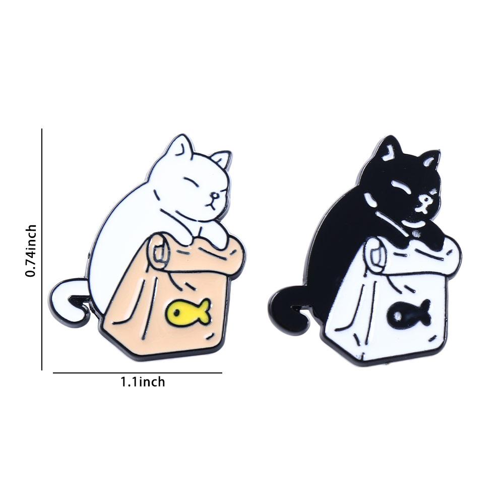 Brooch Dried Fish Badge Pin Jewelry Accessories Brooches Pin Lapel Brooch Enamel Pin Cat Brooch