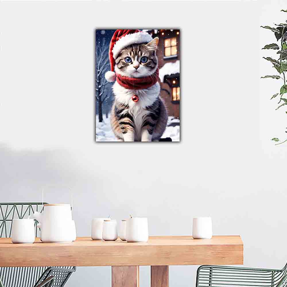 DIY полная круглая алмазная живопись вышивка крестиком 3D милый котенок животное сцена домашний деко художественное здание алмазная живопись 5d алмазная живопись