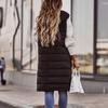 Женский зимний жилет, пальто с капюшоном, однотонный, на молнии, без рукавов, с подкладкой, толстый, средней длины, ветрозащитный, теплый, женский жилет