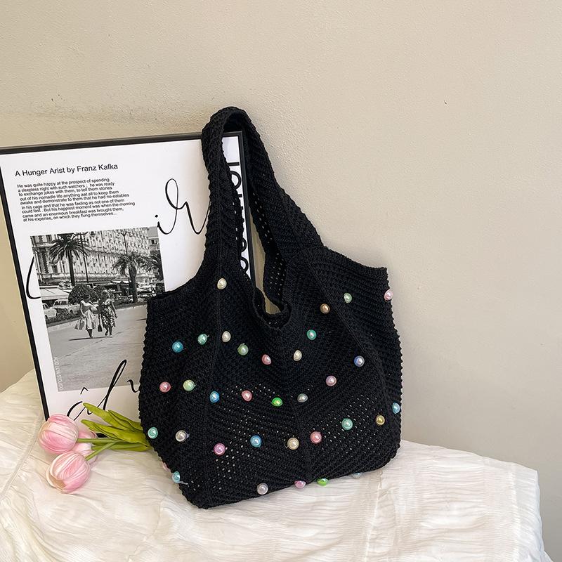 Вместительная сумка-тоут женская, для пляжного отдыха, плетеная, ленивый литературный досуг, для поездок на работу, досуговый дизайн, на плечо, подмышку