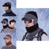 Вязаный зимний комплект шапка и шарф-манишка с флисовой подкладкой для мужчин для холодной погоды на открытом воздухе