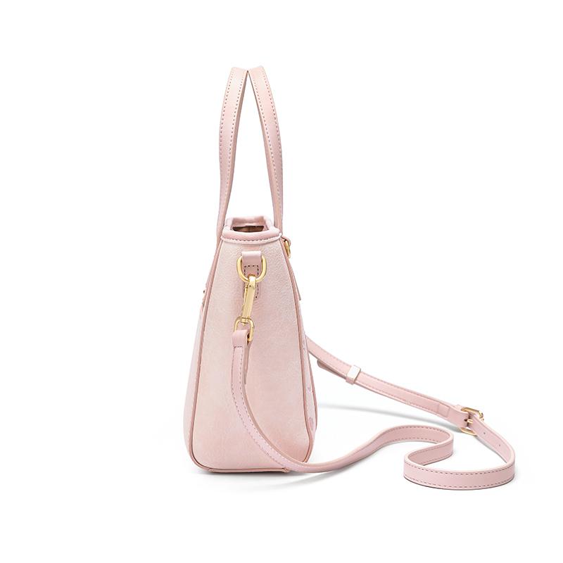 New Disney Mickey PU Tote Shoulder Bag Regular Women's Pink/Ecru DHB41216-A