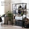 Doshisha Luminous Noir Rack, 5-Tier, 110cm Wide x 40cm Deep, with Casters, Black Steel Storage Shelf, Stylish Kitchen Rack, Rust-Resistant, Easy Assem