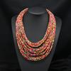 Retro Rice Beads Exaggerated Multi Layered Necklace Ethnic Style Short Bohemian Personalized Women's Sweater Chain Accessories