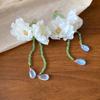 Handmade Beaded Dangle Earring Korean Style Tassel Earrings Resin Flower Necklace  Birthday Gift