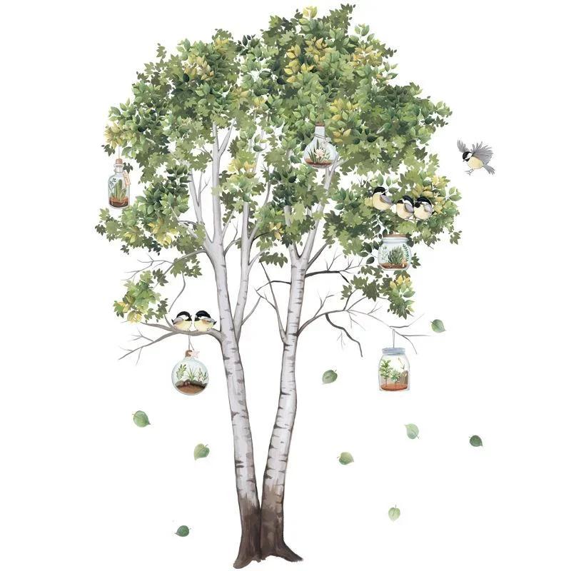 Large Tree Wall Stickers Living Room Decoration Bedroom Home Decor Removable Fresh Plants Wall Decals Room Decorative Wallpapers