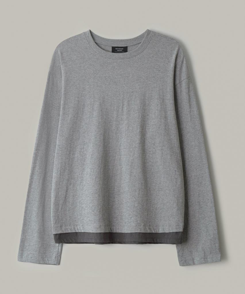 BOUNDARY Layered Contrast Long Sleeve [Gray]