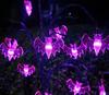 Solar Bat Light String Halloween Party Courtyard Decoration Scene Arrangement Purple Bat LED Light Atmosphere Full