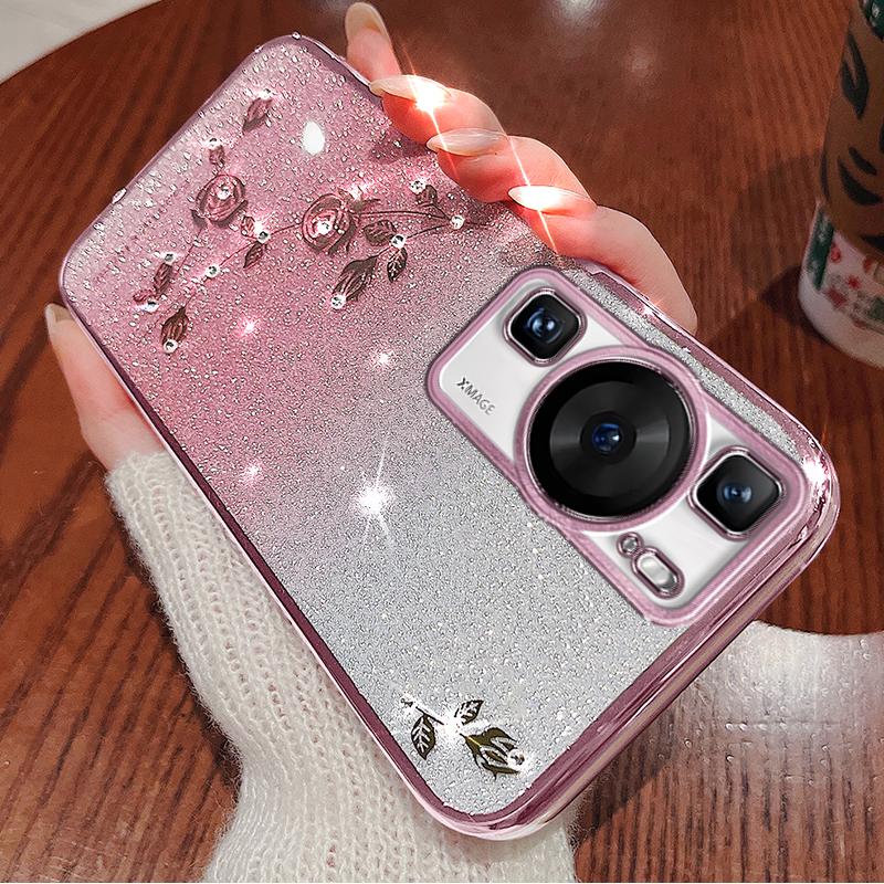 SoCoupel для Huawei P30 P50 P40 P60 P70 Pro Lite Honor 70 90 Magic 5 Nova 9 8 Коврики 40 50 60 Блестящий чехол со стразами