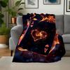 Flaming Heart Ace Playing Cards - Limited Edition Poker DeckBlanket Flannel Throw Blanket for Sofa, Bed, Travel, Camping, Office