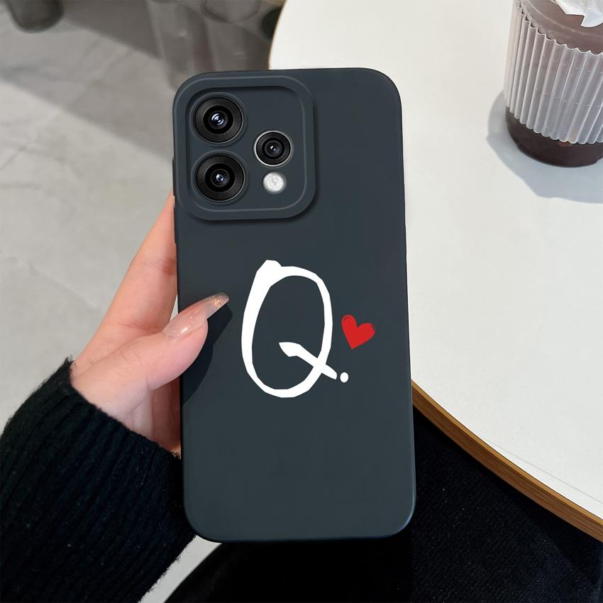 Милый Чехол для Телефона с Узором из Красных Сердечек и Букв для Oppo Reno 15 14 13 12 11 Pro 15F 14F 13F 12F 11F 5G Ударопрочный Силиконовый Чехол-Защита для Объектива Камеры