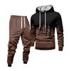 Men's Colorblock Hooded Sweatshirt And Sweatpants Casual Sports Suit