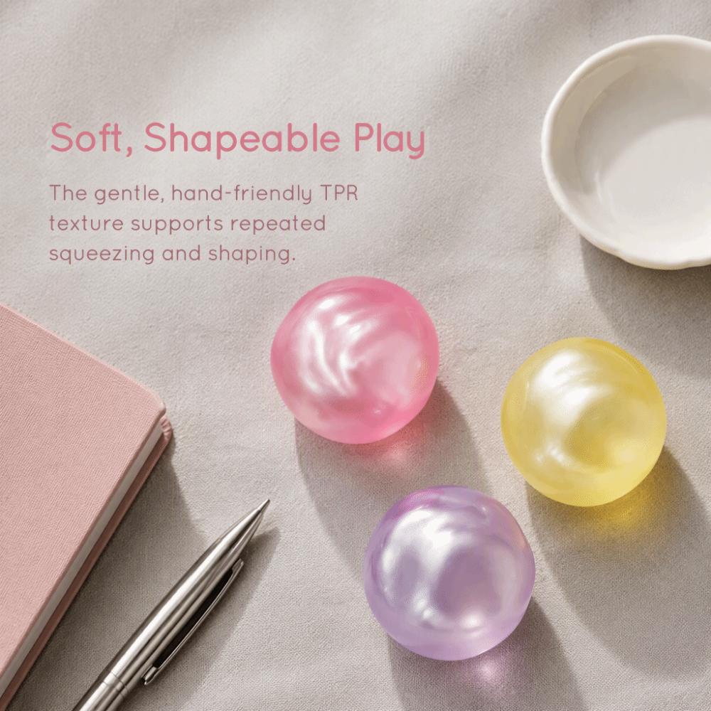 Transparent Coconut Oil Squishy Ball Blue Pearl Squeeze Ball Squishy Pearl Squishy Toy Office