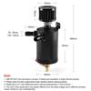 Universal Racing Baffled Aluminum 2-Port Oil Catch Can Tank With Drain Valve Breather Filter Air Oil Separator