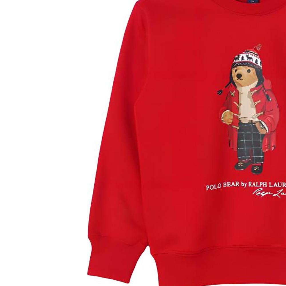 Polo Ralph Lauren Sweatshirt Kids Round Neck Pullover Slim Fit Long Sleeve Red Kids Sweatshirt 323960439-001