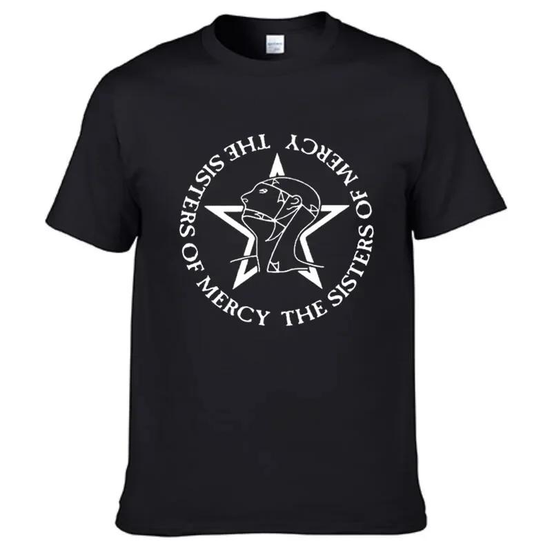 Футболка The Sisters Of Mercy Мужская и женская футболка Пост-панк Готик-рок группа Футболки Хлопковые топы Футболки Модная одежда с коротким рукавом