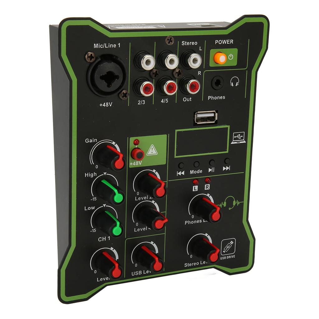Мини звуковой микшер без потерь 5 каналов Bluetooth воспроизведение с U-диска Компактная звуковая карта для записи для живого выступления