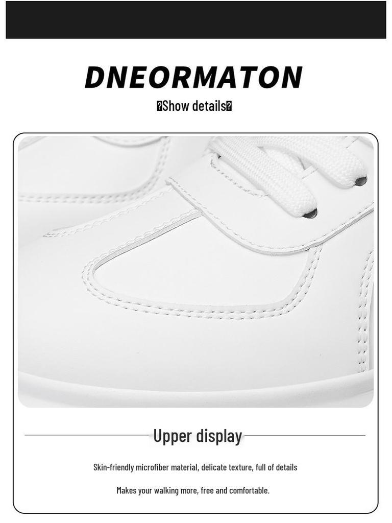 Мужские кроссовки-невидимки для увеличения роста - Толстая подошва 8 см, Повседневные белые кеды для скейтбординга, Круглый носок