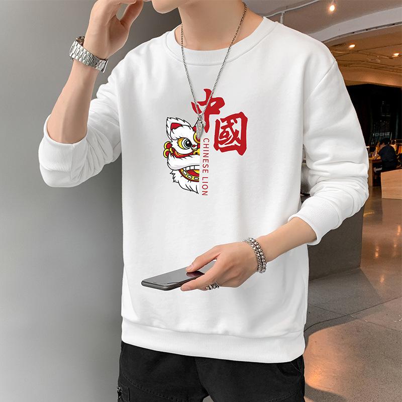 Весенний новый свитер мужской свободный повседневный топ с принтом пуловер мужская молодежная футболка с длинным рукавом мужская одежда
