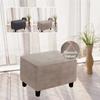 Elastic Rectangle Ottoman Slipcover Low Stool Cover Thick Super Soft Footrest Covers Non Slip Washable Furniture Protector