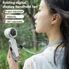 Portable Handheld Turbo Fan Digital Display 5 Speeds Strong Airflow Low Noise USB Rechargeable Foldable Cooling Fan