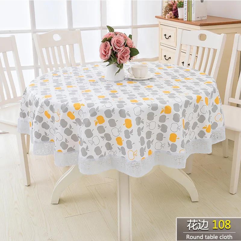 Waterproof Tablecloth Round Table Cloth PVC Nappe Table Cover Party Wedding Table Cloth for Home Kitchen Tablecloth