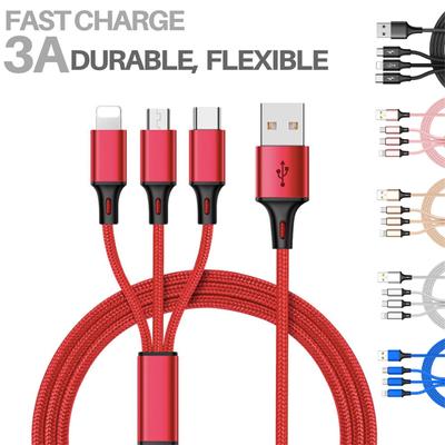 Универсальный USB-кабель для быстрой зарядки 3 In1 Многофункциональный шнур зарядного устройства для сотового телефона 14 для S22