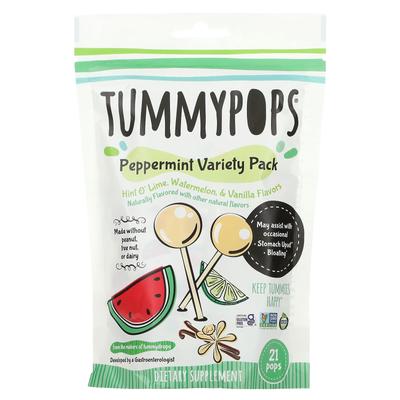 Tummydrops Набор мятных вкусов, Лайм, Арбуз и ваниль, 21 штука