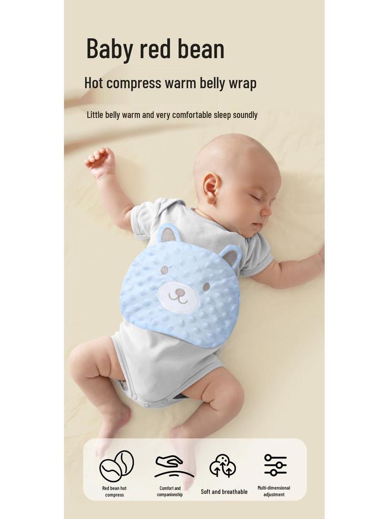 Newborn Anti-Colic Warm Tummy Pillow with Red Bean Heat Pack