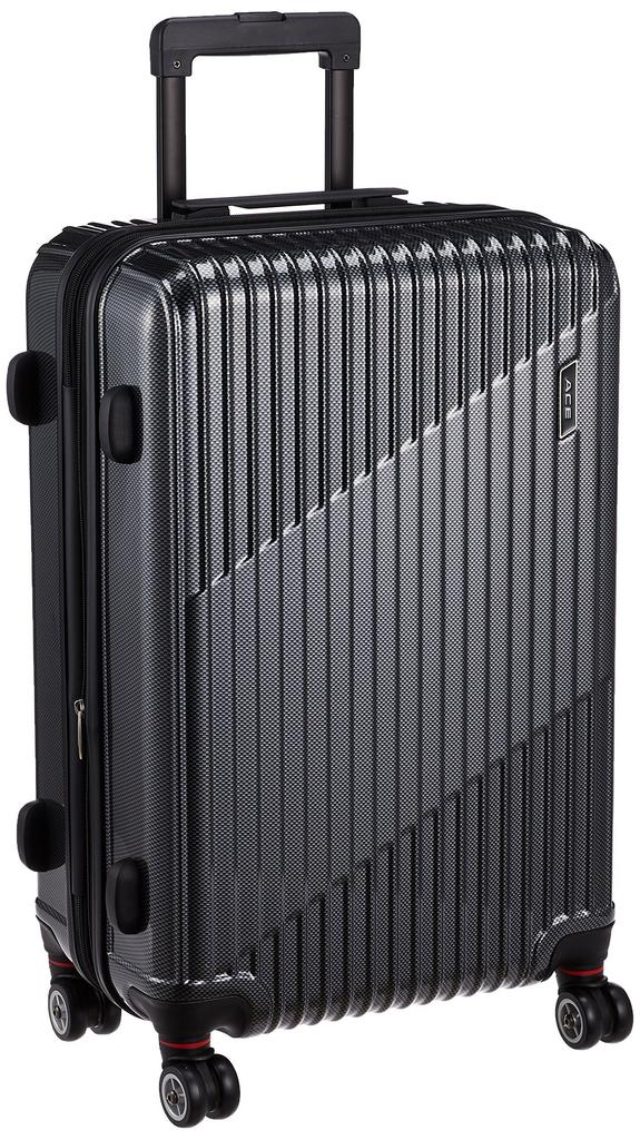 Suitcase Cresta with Expandable Function 06317 61cm 06317 01 Black Carbon [Ace] 70.0L 4.3kg