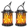 Solar Lanterns for Outdoor Garden Flickering Flame Effect Solar Powered Hanging Light Waterproof Wall Mount for Front Porch