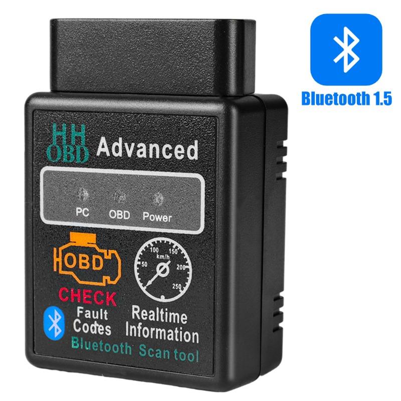 Автомобильный HH OBD Bluetooth сканер считывает и стирает коды неисправностей автомобиля сканер световой сигнализации двигателя считыватель кодов для ПК Android iOS