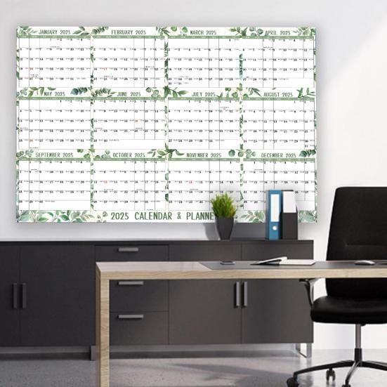 Календарь 2025 года, стираемый, большой, стираемый влажным способом, ламинированный, настенный календарь на 12 месяцев, ежегодный ежегодный планировщик, двусторонний органайзер