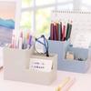 New Solid Creative Stationery Pen Desk Holder Desktop Mobile Phone Holder Organizing Box Large Capacity Office Storage Supplies