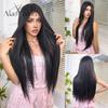 ALAN EATON Long Straight Wigs Black Synthetic Wigs for Women Cosplay Party Daily Wear Heat Resistant Natural Looking Fiber Wig