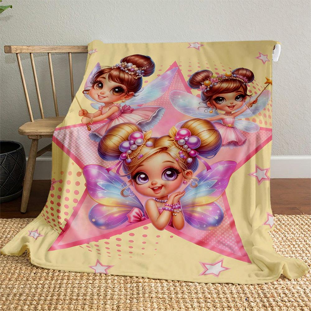 Fairy Princess Star Outdoor Flannel Blankets, Outdoor travel, Home Blankets, Fan Gifts,Suitable for All Seasons, Christmas Gifts. R1127139