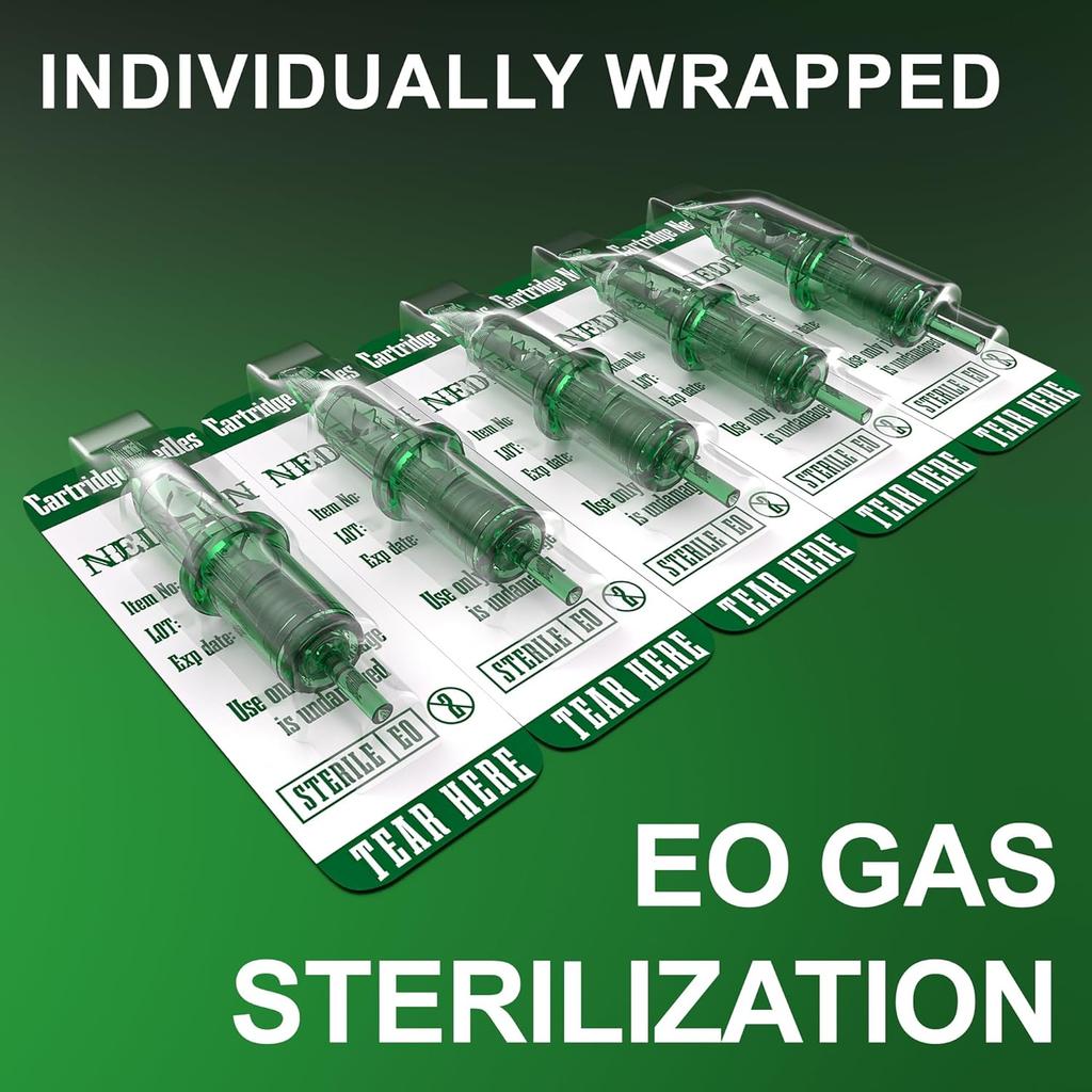 1203RL Иглы-картриджи для тату 20 шт. #12 Стандартные 3 Round Liner с мембраной Безопасные картриджи Одноразовые расходные материалы для тату для беспроводной тату-машинки