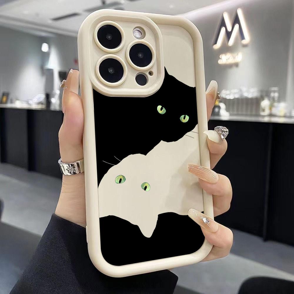 Милый чехол для телефона с черным котом для Xiaomi Redmi Note 14 13 12 12S 11 11S 10 9 Pro Plus A5 A3 14C 13C 12C 10C 9C 4G 5G Мягкий чехол