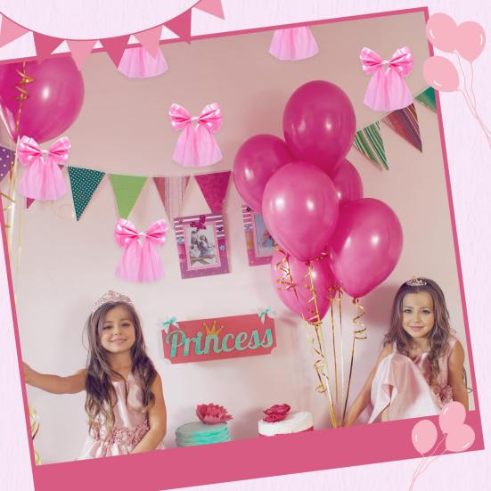 6 шт. большой розовый бант настенное украшение атласная лента подвесной галстук бант для детского душа девичник помолвка свадьба девичник комната фон декор