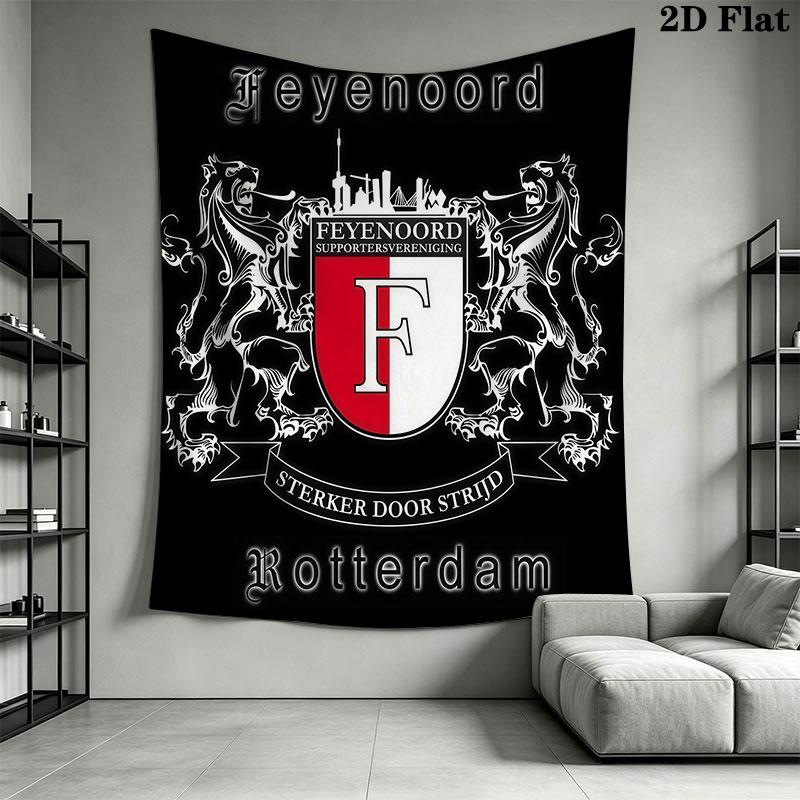 Feyenoord Rotterdam Wall Hanging Printed Fabric Blanket Decorative Tapestries for Bedroom Living Room Home Decor