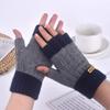 Cold-Proof Half-Finger Writing Gloves, Autumn Students Knitted Warm Wool Half-Finger Leaking Gloves