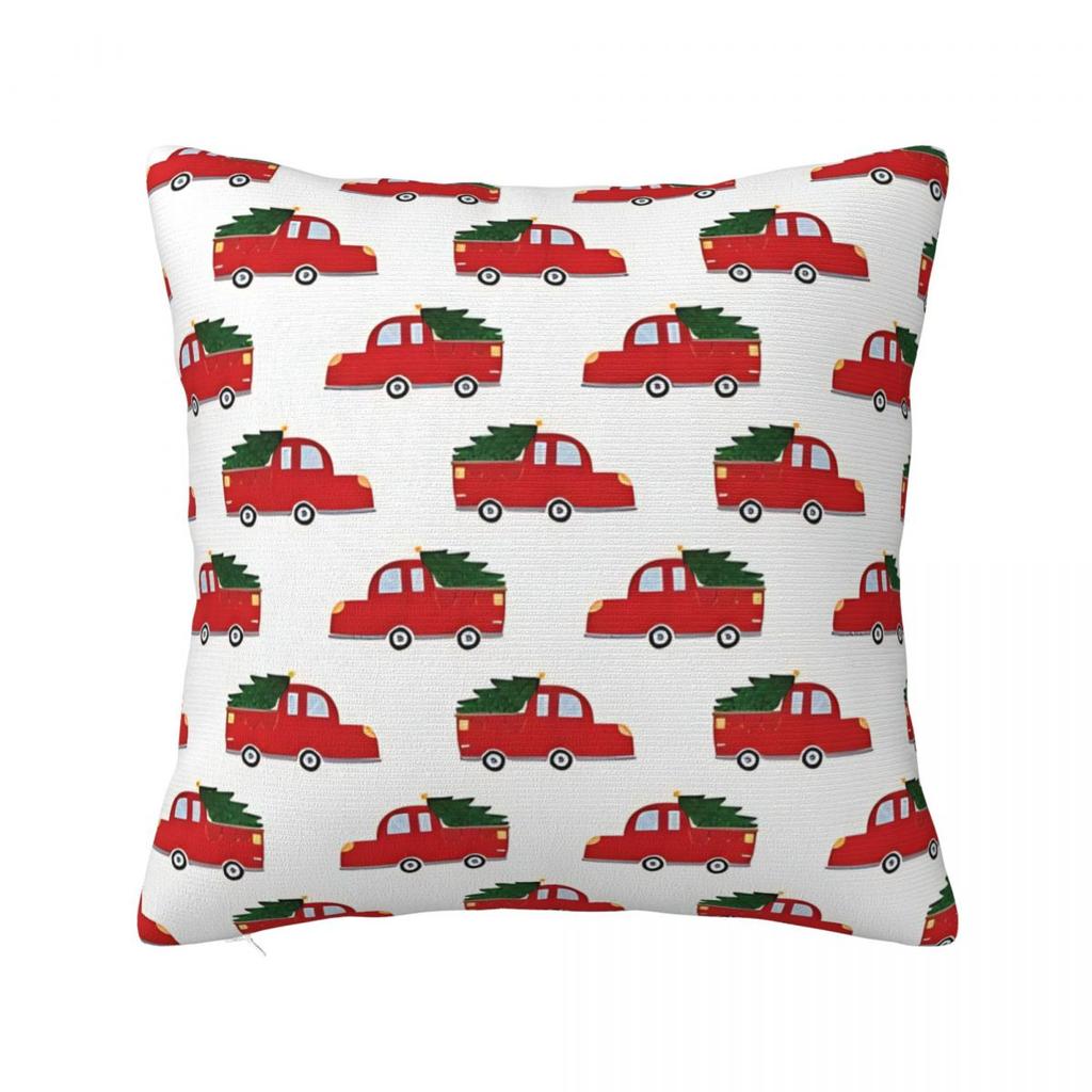 Christmas Festive Vintage Red Trucks And Tree Pillow Cover Pillow Case For Party Home Decor Cushion Cover Soft Pillowcases Gift