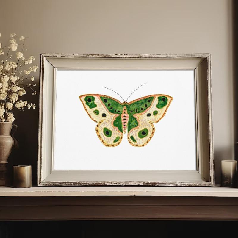 Акварельные насекомые бабочки мотыльки плакат печать пастель насекомое холст картина природа настенное искусство картина детская комната декор