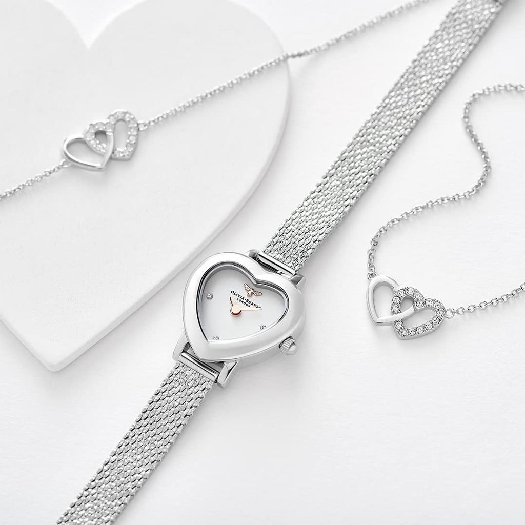 Авторизованный дистрибьютор Olivia Burton Часы OB16MC74 Mean to Be Mini Белый циферблат Серебряная сетка [OLIVIA BURTON] Женские