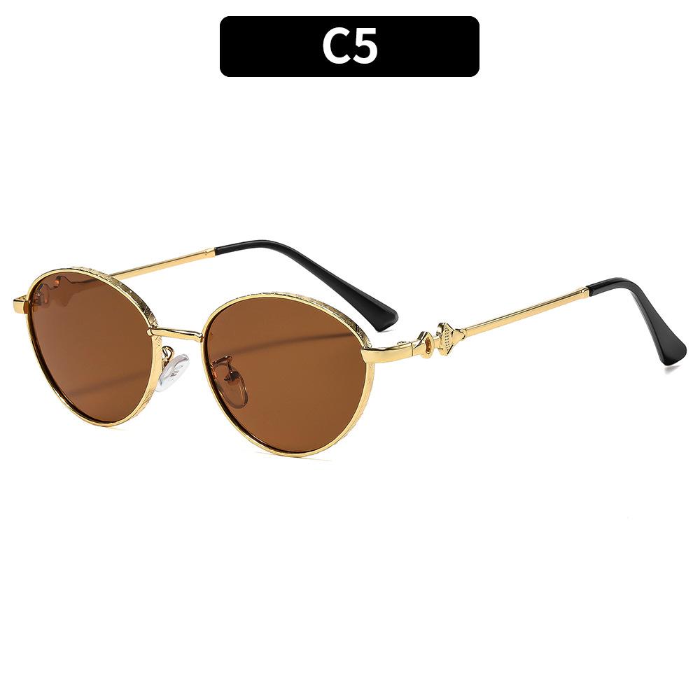 Women's sunglasses - unisex retro oval metal sunglasses
